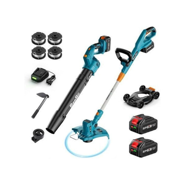Cordless Weed Wacker, Lawn Mower & Blower Combo