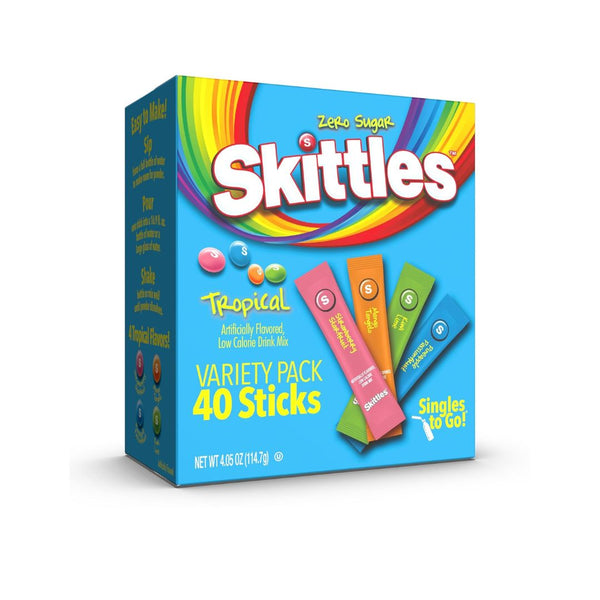 40-Sticks Skittles Singles To Go Powdered Drink Mix, Variety Pack