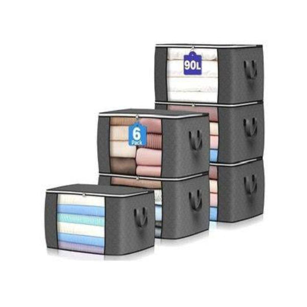 6-Pk Large Foldable Storage Bins