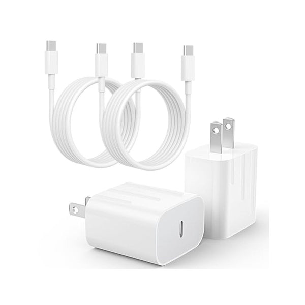 2 Pack 20W USB C Fast Charger with Cables