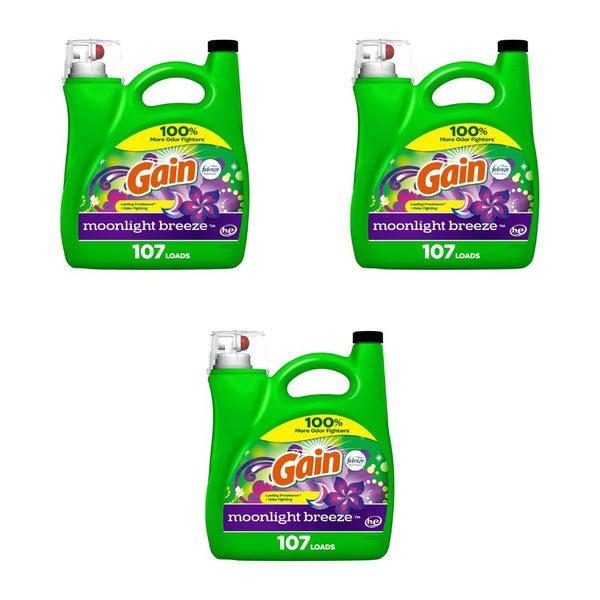 3-Pack 107 Loads Gain + Aroma Boost Liquid Laundry Detergent