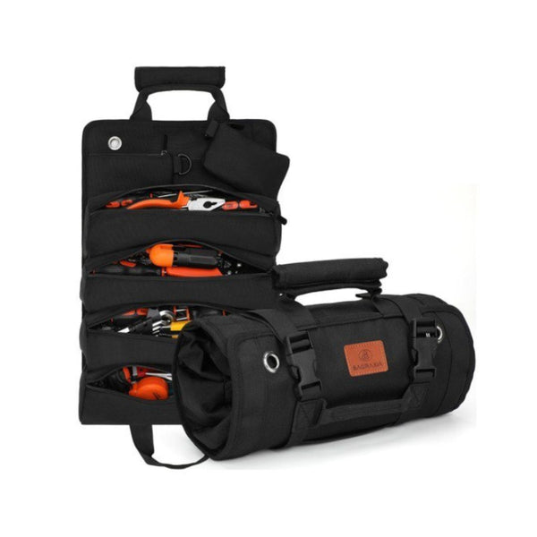 Roll Up Tool Bag with 2 Detachable Pouches Organizer
