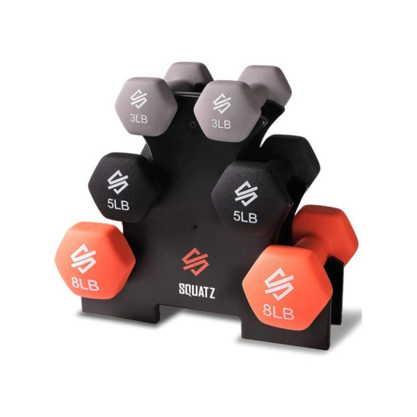 32lb Dumbbell Weights Set with Stand Hex Shape