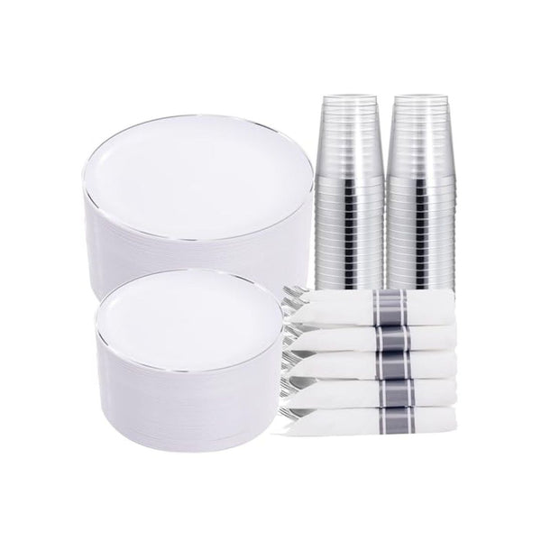 350 Piece Plastic Dinnerware Set