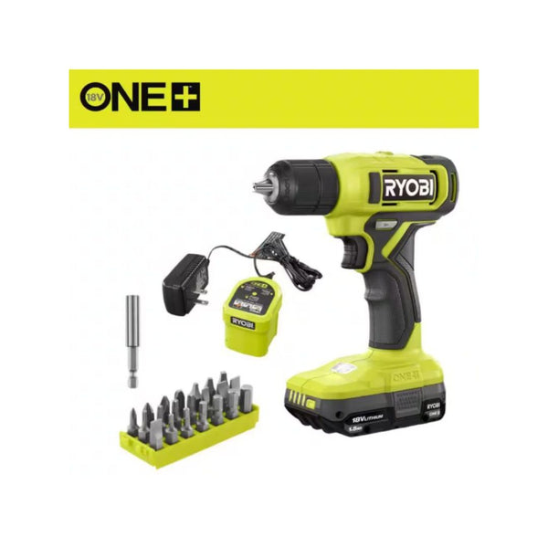 Ryobi ONE+ 18V Cordless 3/8 in. Drill/Driver Kit with 1.5 Ah Battery and Charger