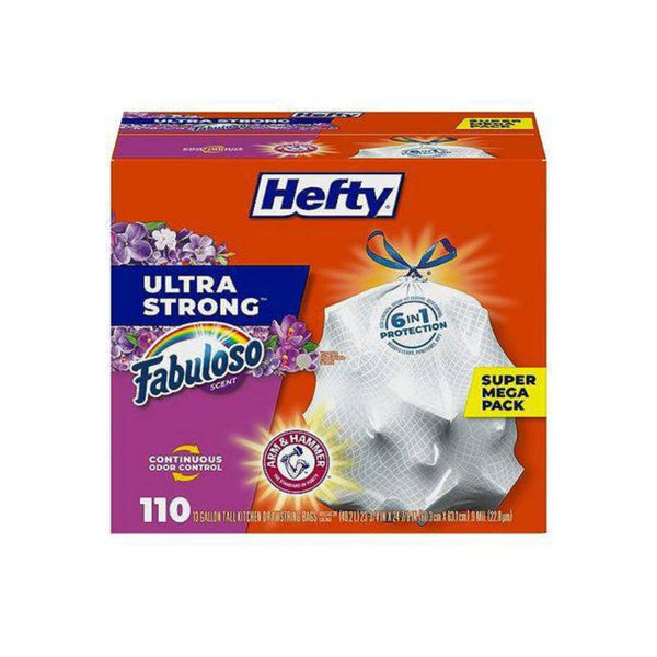 110 Hefty Ultra Strong 13 Gallon Trash Bags