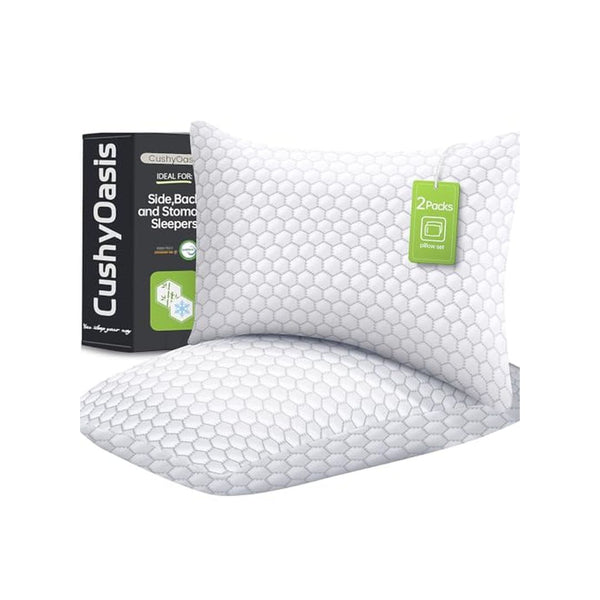2 Pack Shredded Memory Foam Adjustable Bed Pillows