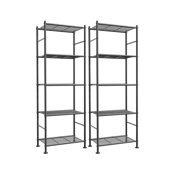 2 Pack 5-Tier Metal Storage Shelves Organizer
