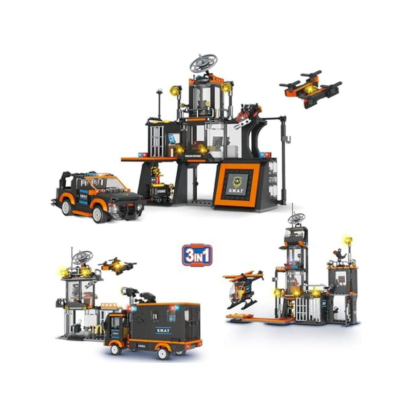 619 Piece City Police Building Set 3-in-1 Toy