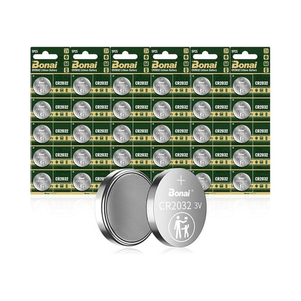 30-Count BONAI CR2032 3V Lithium Coin Button Batteries