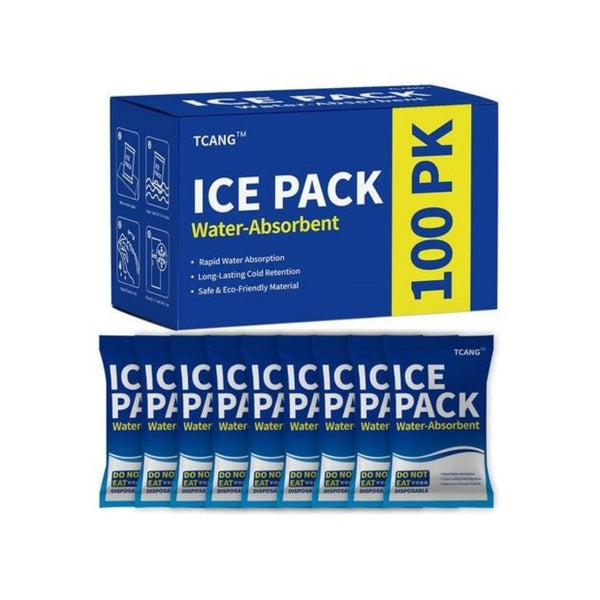 100 Disposable Ice Packs for Coolers & Lunch Boxes
