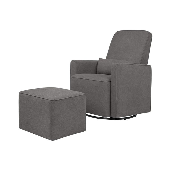 DaVinci Olive Upholstered Swivel Glider with Bonus Ottoman