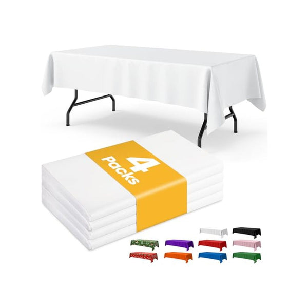 4 Pack Rectangle Disposable Tablecloths