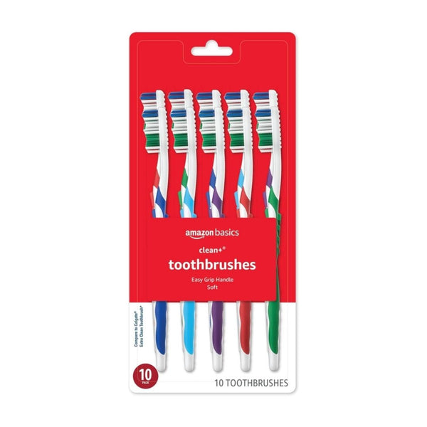 10 Amazon Basics Clean Plus Toothbrushes
