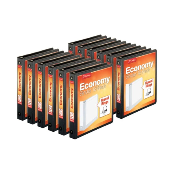 Carton of 12 Cardinal Economy 3-Ring Binders