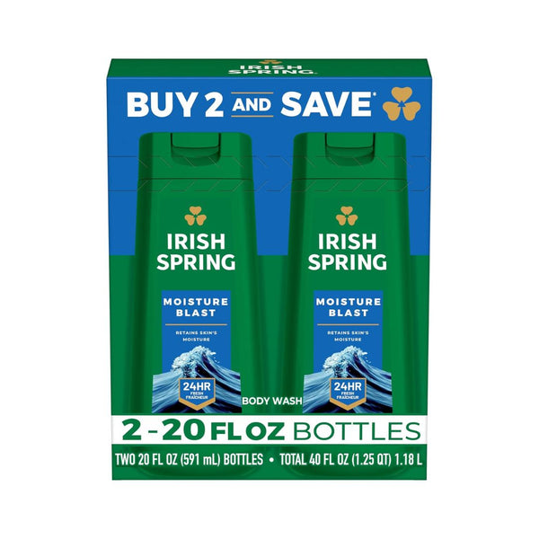 Pack of 2 Irish Spring Moisture Blast Body Wash for Men