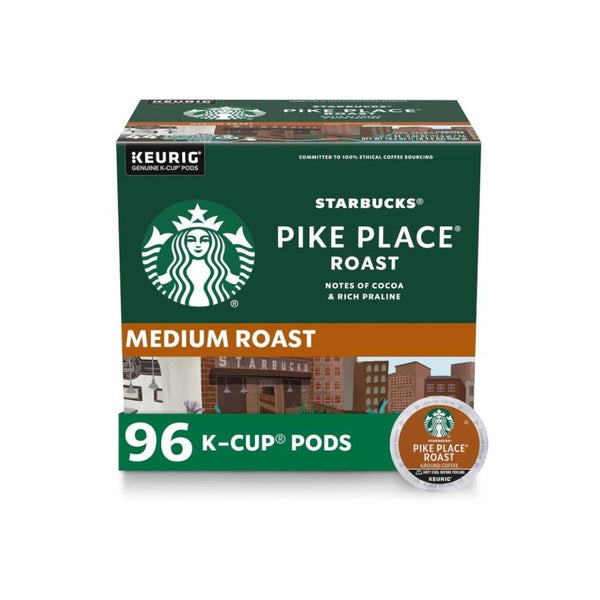 96-Pack Starbucks K-Cup Coffee Pods, Medium Roast, Pike Place