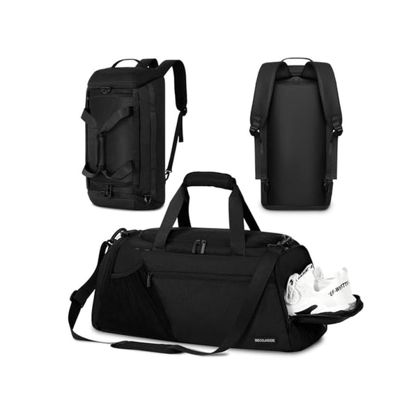 40L Large Gym Duffle Backpack with Shoe Compartment