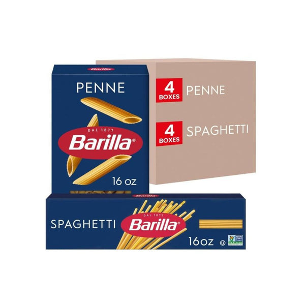 Pack of 8 Barilla Penne & Spaghetti Pasta Variety Pack