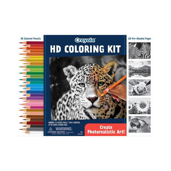 Crayola HD Coloring Kit, 30 Colored Pencils & 20 Adult Coloring Pages