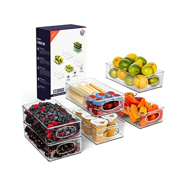 6 Pack Pantry Organization and Storage Bins for Kitchen