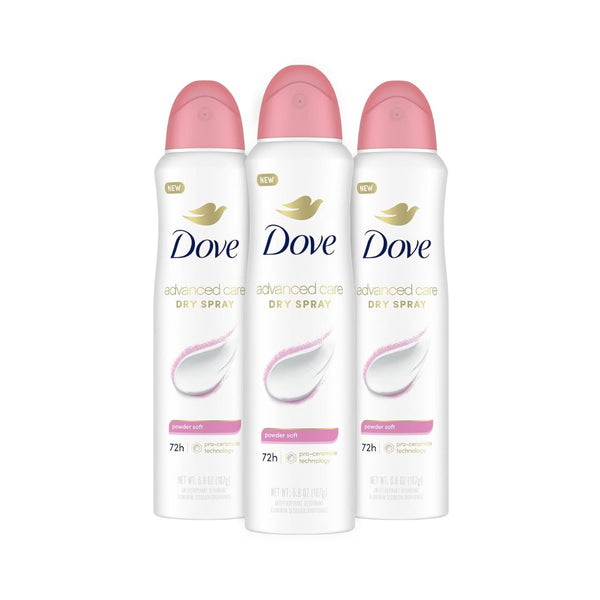 3 Spray Cans of Dove Advanced Care Antiperspirant Deodorant for Women