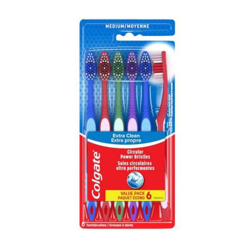 6-Pk Colgate Extra Clean Toothbrush