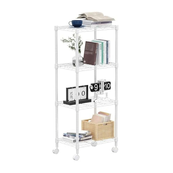1000 lbs 4-Shelf Adjustable Steel Wire Storage Rack (White Or Brown)