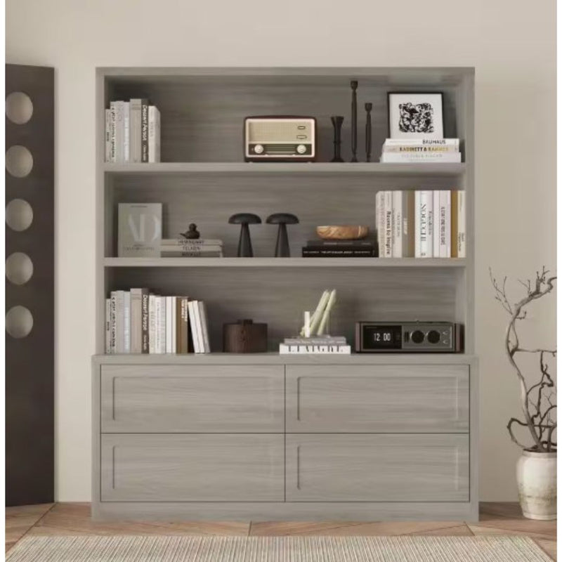 74.6″ Tall 3-Shelf Accent Bookcase with 4-Drawers