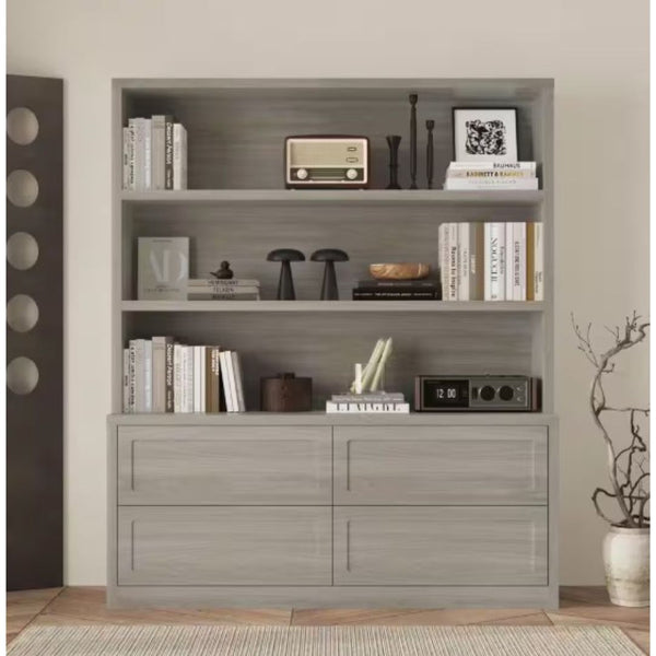 74.6″ Tall 3-Shelf Accent Bookcase with 4-Drawers