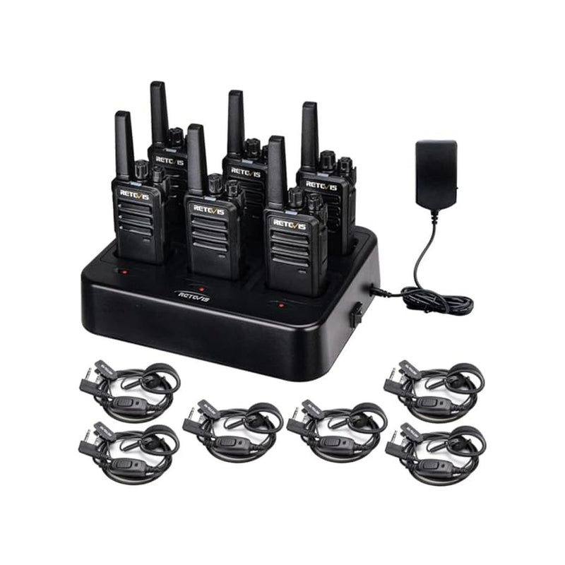 6 Pack Retevis RT68 Rechargeable Walkie Talkies Set