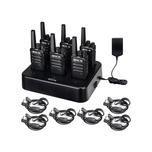6 Pack Retevis RT68 Rechargeable Walkie Talkies Set
