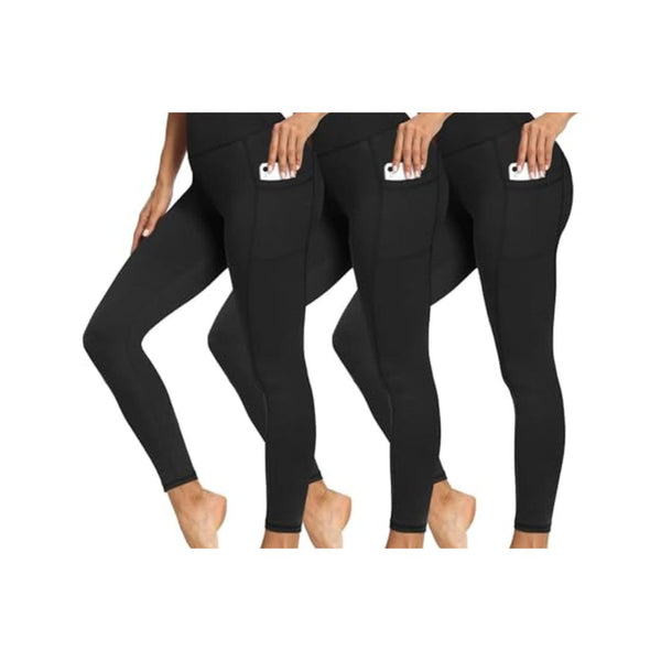 3 Pack Leggings with Pockets High Waisted Yoga Pants