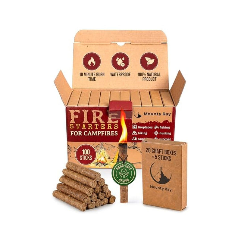 100 Sticks Fire Starters Sticks for Campfires and All-Weather