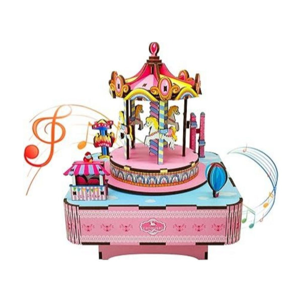 3D Puzzles DIY Carousel Music Box Kit