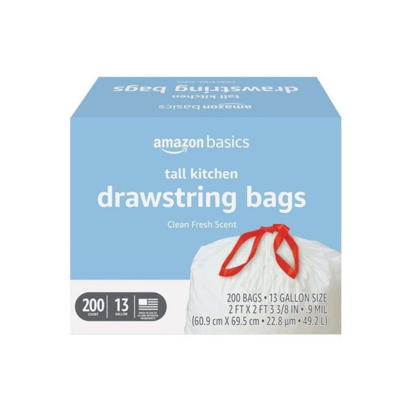 200 Amazon Basics 13 Gallon Trash Bags