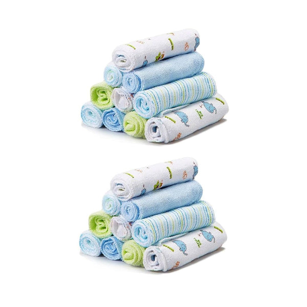 Pack of 20 Soft Terry Washcloth for Newborn Boys and Girls