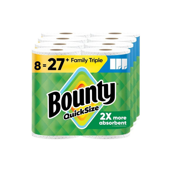 8 Family Triple Rolls of Bounty Paper Towels