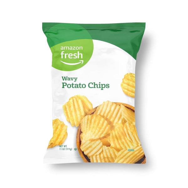Amazon Fresh, Wavy Potato Chips, 11 Oz