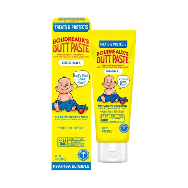 Boudreaux’s Butt Paste Original Diaper Rash Cream (4 oz Tube)
