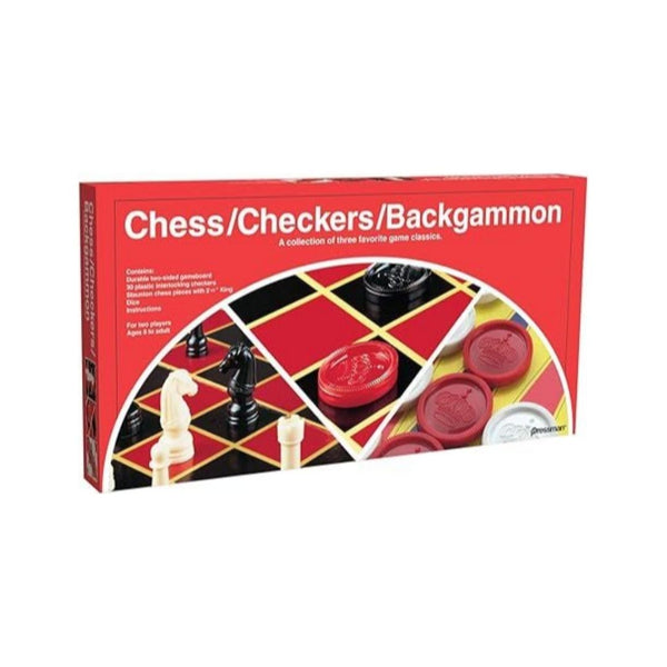 Pressman Chess / Checkers / Backgammon Board Game