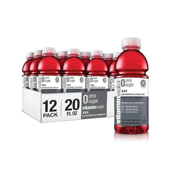 12 Bottles of vitaminwater XXX Acai-Blueberry-Pomegranate Zero Sugar