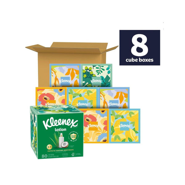8 Pack Kleenex Lotion Facial Tissues