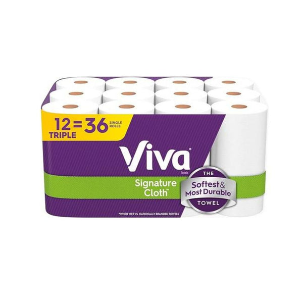 12 Triple Rolls Viva Signature Cloth Paper Towels