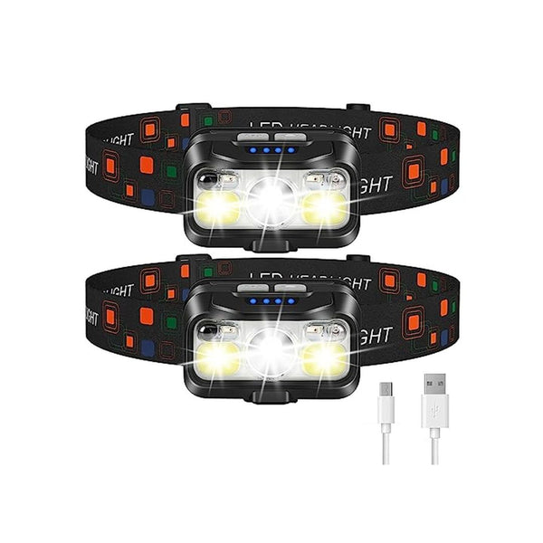 2 Pack Rechargeable LED Headlamp Flashlight