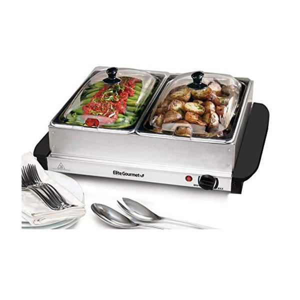 5 Qt Elite Gourmet Dual Buffet Server Food Warmer