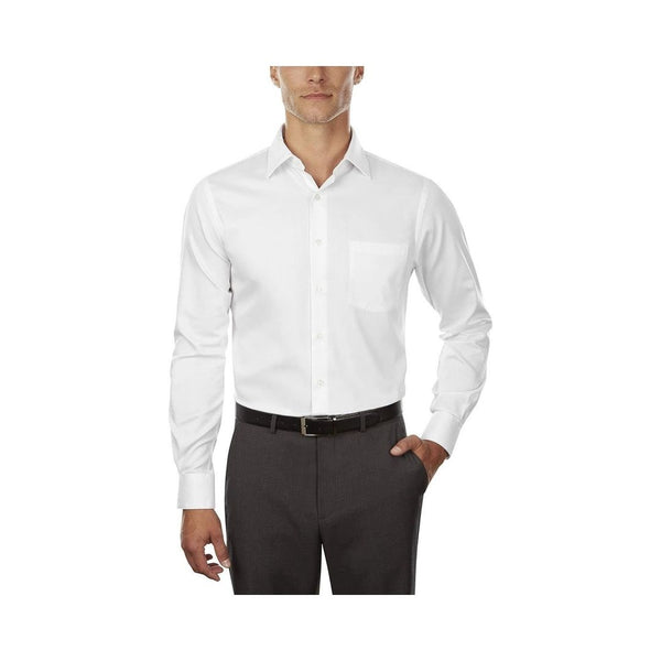 Van Heusen Men’s Lux Sateen Fitted Solid Spread Collar Dress Shirt