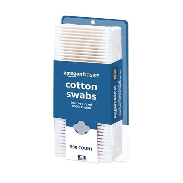 500-Count Amazon Basics Double-Tipped Cotton Swabs