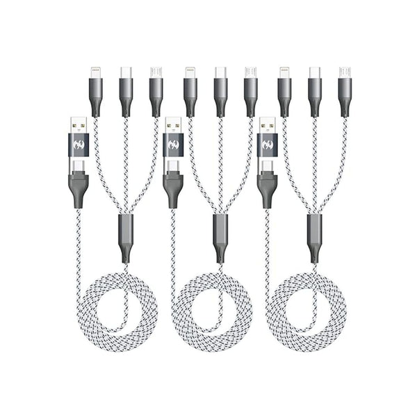 3 Pack 3-in-1 Multi Charging Cable 4FT