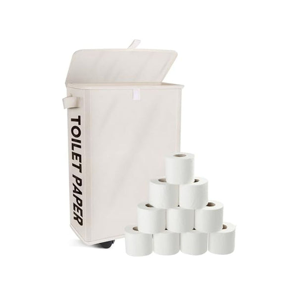 35L Extra Large Toilet Paper Storage Basket with Wheels
